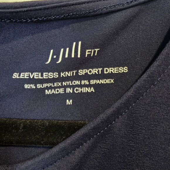 J Jill Fit Dress M Navy Blue Sleeveless Sport Tennis Pockets Stretchy Minimalist - Picture 9 of 10